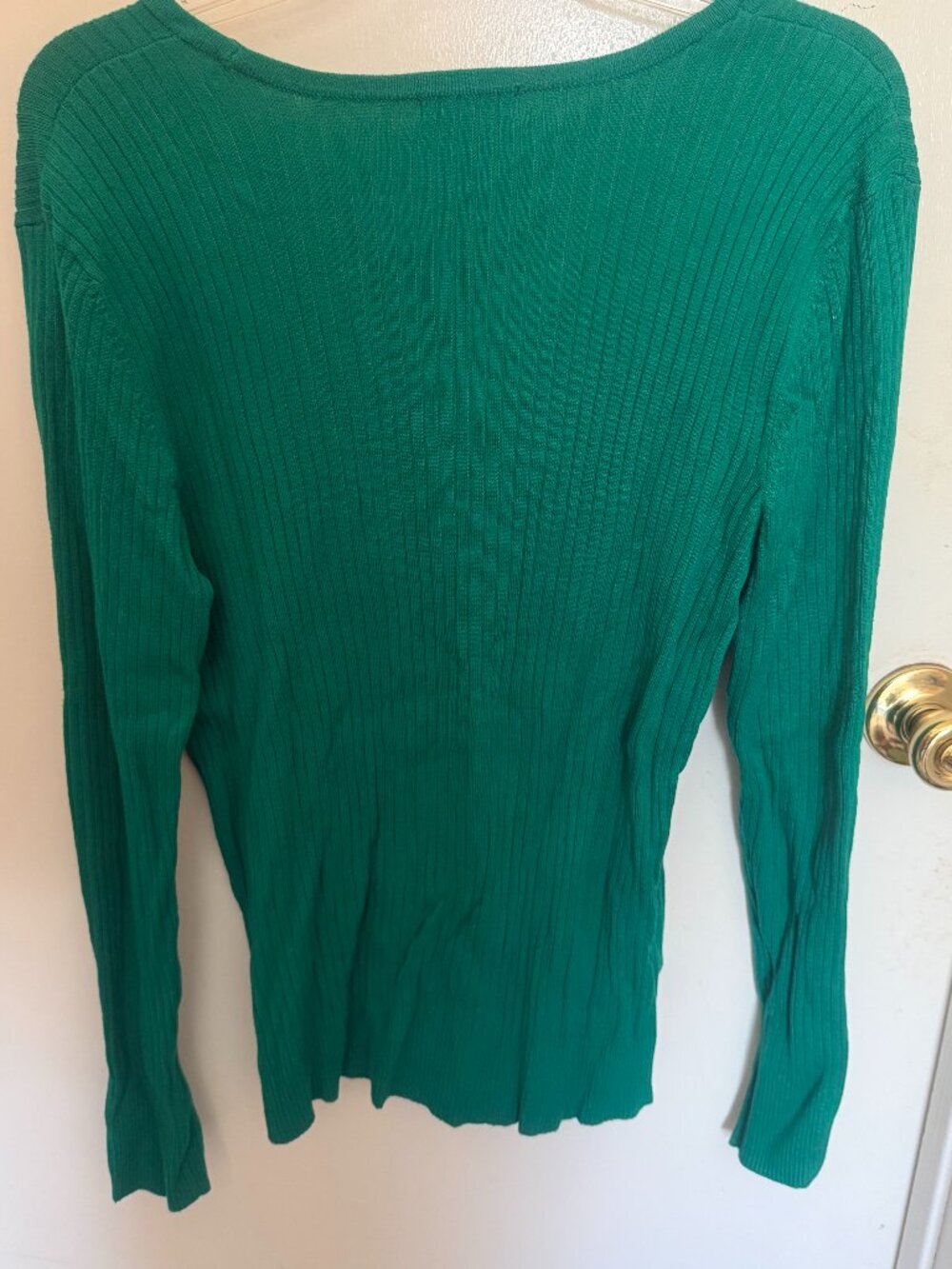 George Emerald Green Ribbed Knit Pullover Sweater Long Sleeves Size XXL - Picture 2 of 3